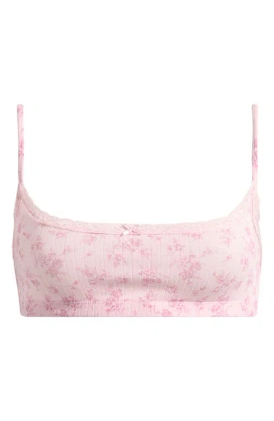 Skims Pointelle Scoop Bralette In Pink