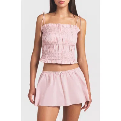 Skims Poplin Apparel Ruffle Camisole In Pink