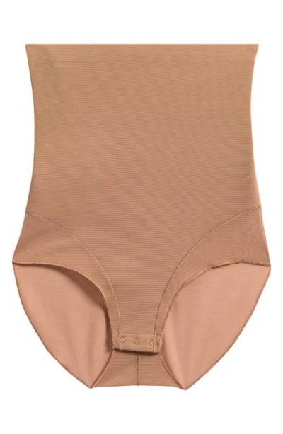 Skims Powermesh Zoned High Waisted Briefs In Brown