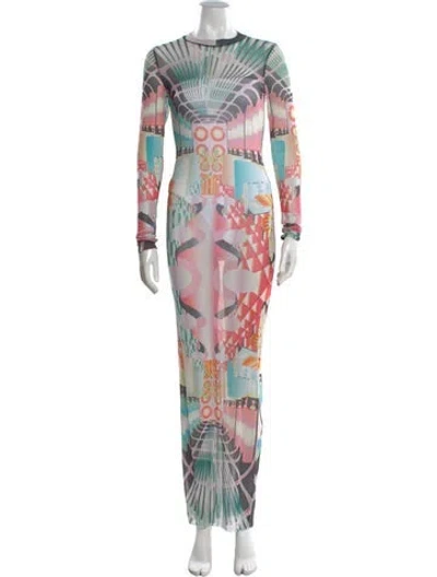 Pre-owned Skims Printed Long Dress In Multi