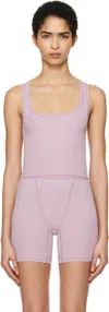 Skims Purple Cotton Rib Tank Top In Dusk