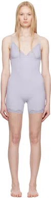 Skims Purple Fits Everybody Lace Triangle Onesie Jumpsuit