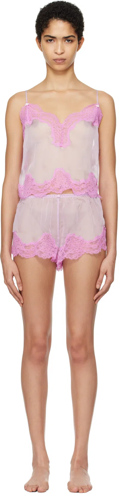 Skims Purple  Romance Lace Cami & Short Pyjama Set In Sugar Plum