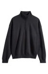 Skims Realxed Half Zip Pullover In Black