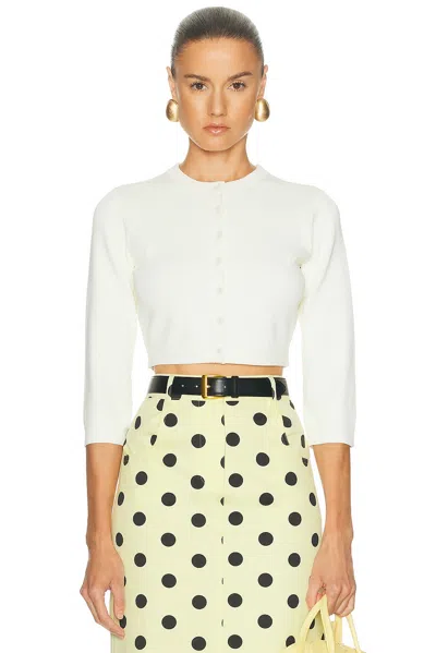 Skims Refined Knit Crop Cardigan In White