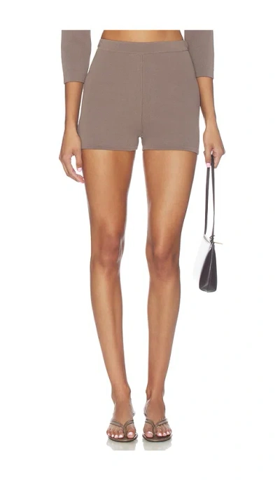 Skims Refined Knit High Waist Short In Gray
