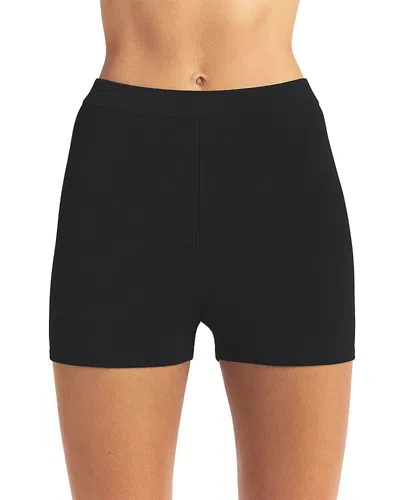 Skims Refined Knit High Waist Shorts In Black