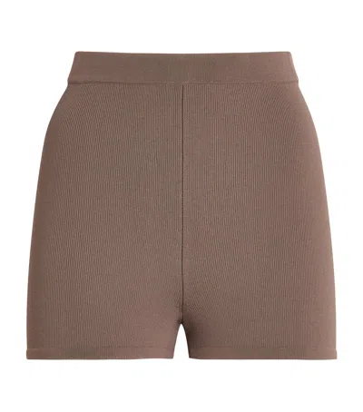 Skims Refined Knit Shorts In Grey
