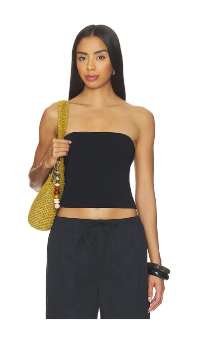 Skims Refined Knit Tube Top In Black
