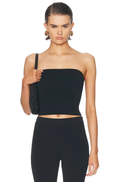 Skims Refined Knit Tube Top In Onyx