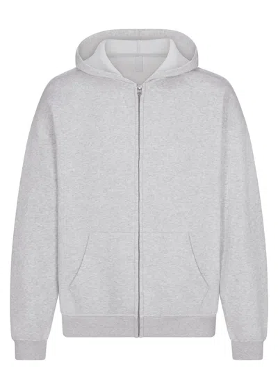 Skims Relaxed Cotton-blend Sweatshirt In Gray