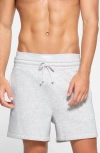 Skims Gray Cotton Fleece Relaxed Shorts In Light Heather Grey