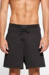 Skims Relaxed Fit Drawstring Shorts In Washed Onyx