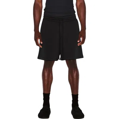 Skims Relaxed Fleece Lounge Shorts In Black