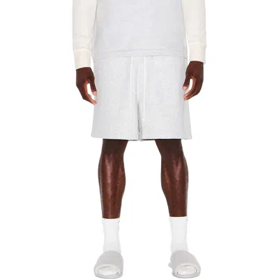 Skims Relaxed Fleece Lounge Shorts In White
