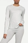 Skims Relaxed Long Sleeve T-shirt In Light Heather Grey