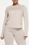 Skims Relaxed Long Sleeve T-shirt In Stone