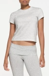 Skims Relaxed Shrunken T-shirt In Light Heather Grey