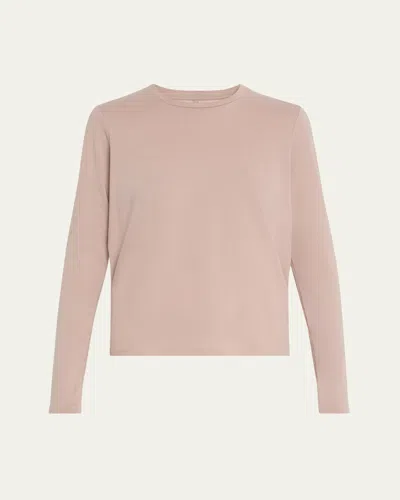 Skims Relaxed Tees Long-sleeve Crewneck T-shirt In Fawn