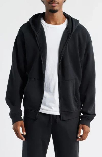 Skims Relaxed Zip-up Lounge Hoodie In Black