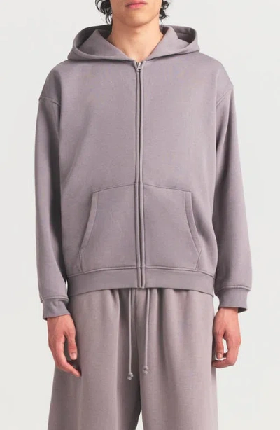 Skims Relaxed Zip-up Lounge Hoodie In Purple