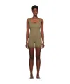 Skims Outdoor Basics Slim-fit Stretch Cotton-blend Jumpsuit In Brown