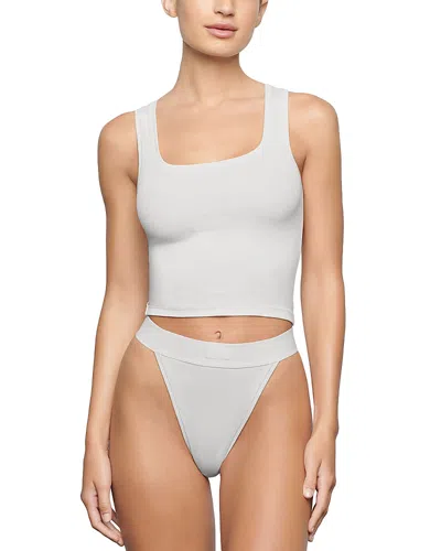 Skims Rib Tank Top In Brown