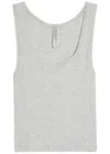Skims Ribbed Stretch-cotton Tank In Gray