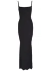 Skims Ribbed Stretch-modal Maxi Dress In Black