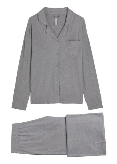 Skims Ribbed Stretch-modal Sleep Set In Gray
