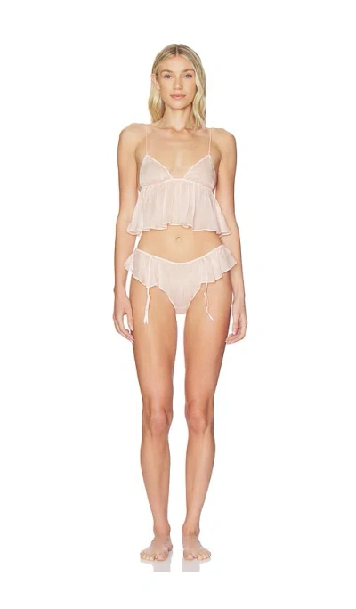 Skims Romance Babydoll And Hipster Set In Brown