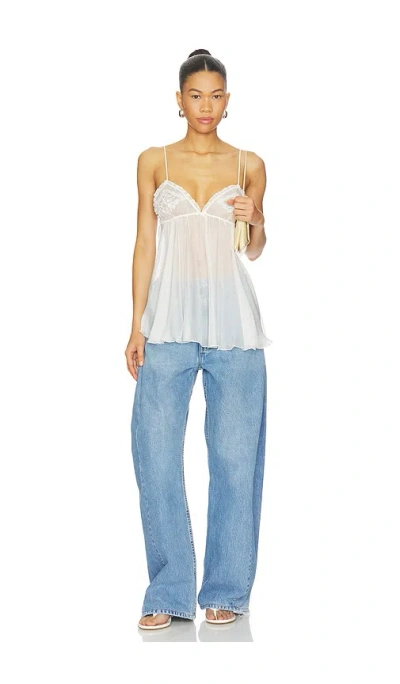 Skims Romance Lace Babydoll Slip Dress In White