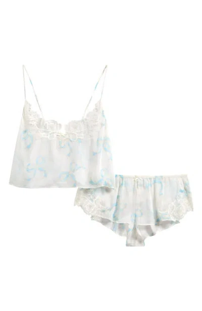 Skims Romance Silk Pajamas In Blue