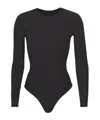 Skims Womens Onyx Fits Everybody Long-sleeve Stretch-woven Body In Black