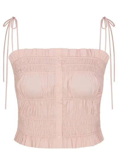 Skims Ruffled Poplin Cami Top In Pink
