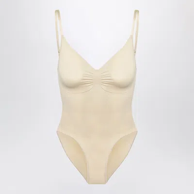 Skims Sand Seamless Sculpt Shapewear Bodysuit In Beige