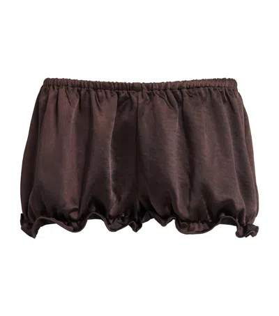 Skims Satin Bloomer Shorts In Blue