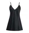 Skims Heavy Stretch Satin Cami Mini Dress In Black