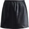 Skims Satin Miniskirt In Black