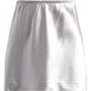Skims Satin Miniskirt In Silver