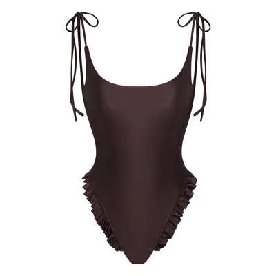 Skims Satin Swim In Brown