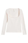 Skims Scoop Neck Cotton Blend Jersey T-shirt In Barely Pink