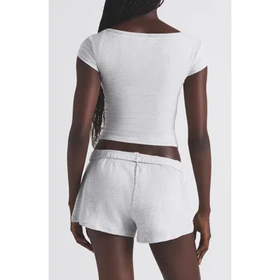 Skims Scoop Neck Cotton Blend Jersey T-shirt In White
