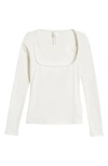 Skims Scoop Neck Cotton Blend Jersey T-shirt In Marble