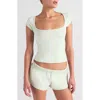 Skims Scoop Neck Cotton Blend Jersey T-shirt In Green