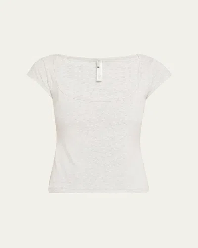 Skims Scoop-neck Cotton Jersey Tee In White