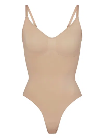 Skims Seamless Bodysuit In Neutral