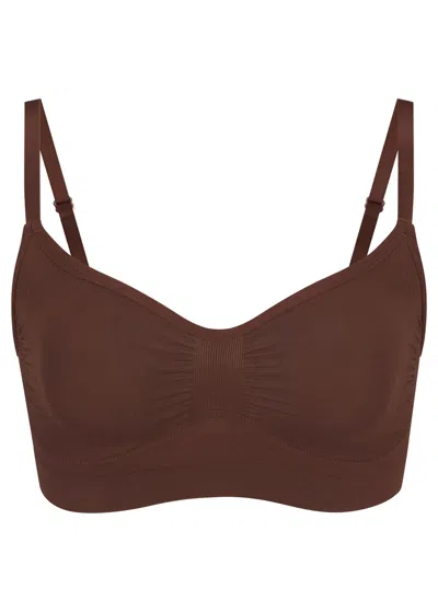 Skims Seamless Sculpt Bralette In Brown
