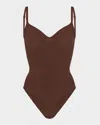 Skims Womens Scoop-neck Underwired Stretch-woven Body Cocoa Xxxl In Cocoa