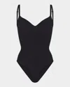 Skims Seamless Sculpting Brief Bodysuit In Onyx In Onyx